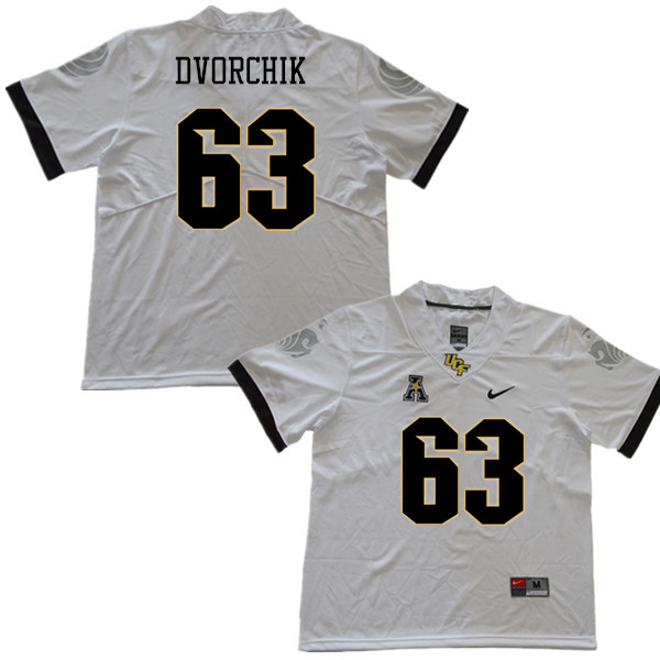 Men #63 Evan Dvorchik UCF Knights College Football Jerseys Sale-White